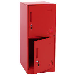Spind Schliessfach Stahl 2 Türen rot 90x38x45cm Wertfach Spind