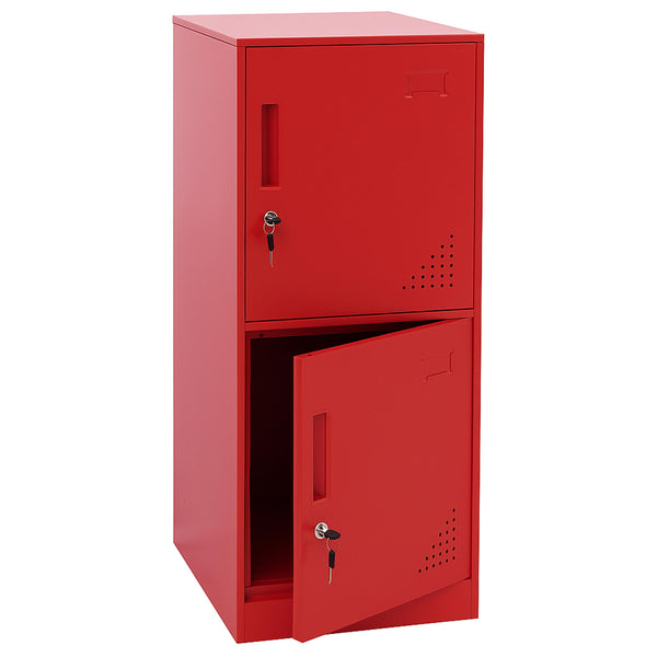Spind Schliessfach Stahl 2 Türen rot 90x38x45cm Wertfach Spind