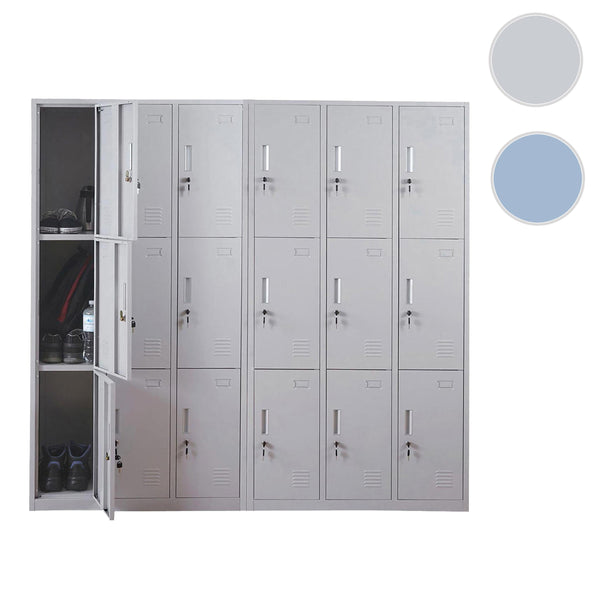 Schliessfach Spind Danville 18 Fächer Wertfachschrank Spind grau