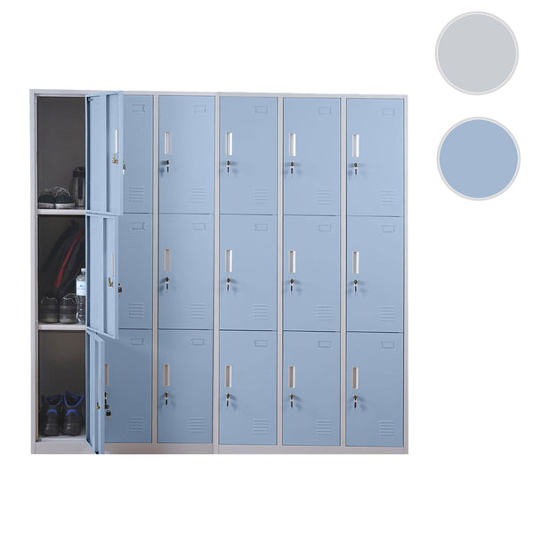Schliessfach Spind Danville Metall 18 Fächer für Umkleide und Büro blau