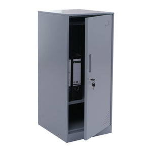 Stahlschrank mit Kleiderstange & Schliessfach, grau, 90x38x45cm