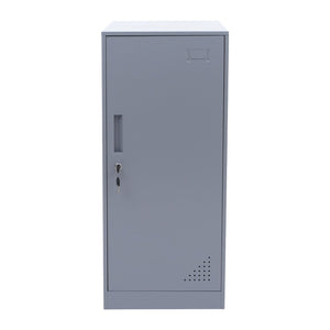 Stahlschrank mit Kleiderstange & Schliessfach, grau, 90x38x45cm