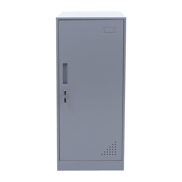 Stahlschrank mit Kleiderstange & Schliessfach, grau, 90x38x45cm