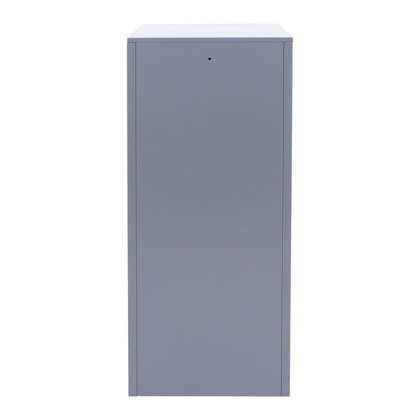 Stahlschrank mit Kleiderstange & Schliessfach, grau, 90x38x45cm