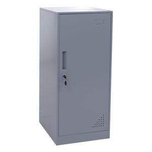 Stahlschrank mit Kleiderstange & Schliessfach, grau, 90x38x45cm