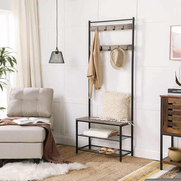 Freestanding wardrobe with 3 shelves, industrial design