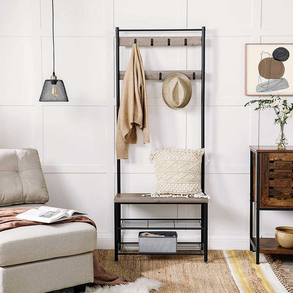 Freestanding wardrobe with 3 shelves, industrial design