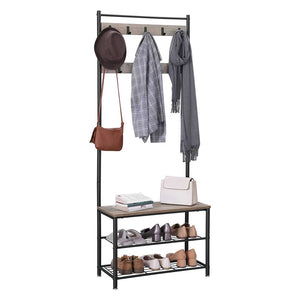 Freestanding wardrobe with 3 shelves, industrial design
