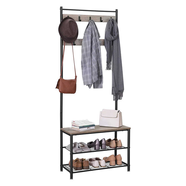 Freestanding wardrobe with 3 shelves, industrial design