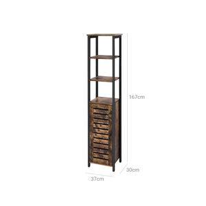 Standregal Bücherregal Industriell 37x30x167cm Holz Braun