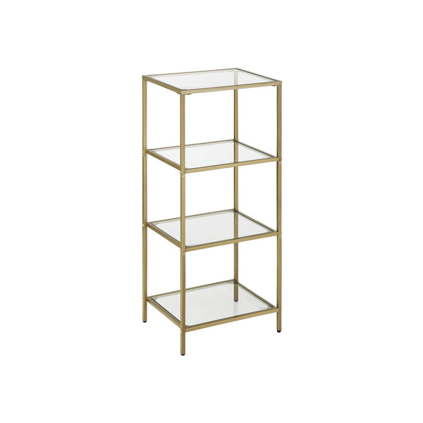 Standregal Glasregal 4-stufig Stabil Gold