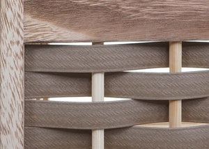 Klappbares Standregal Holz mit Geflecht 4 Ablagen 110cm braun