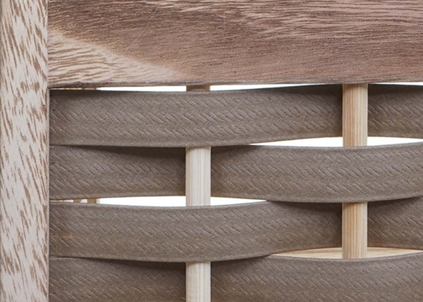 Klappbares Standregal Holz mit Geflecht 4 Ablagen 110cm braun