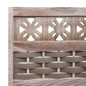 Klappbares Standregal Holz mit Geflecht 4 Ablagen 110cm braun