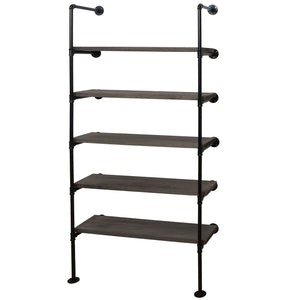 Standregal JAM-C45 Bücherregal Industriedesign 165x80x28cm grau-braun