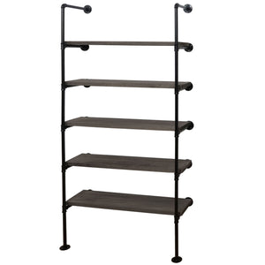 Standregal JAM-C45 Bücherregal Industriedesign 165x80x28cm grau-braun