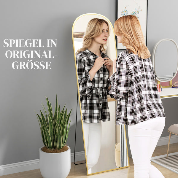 Standspiegel Ganzkörperspiegel gross modern goldfarben