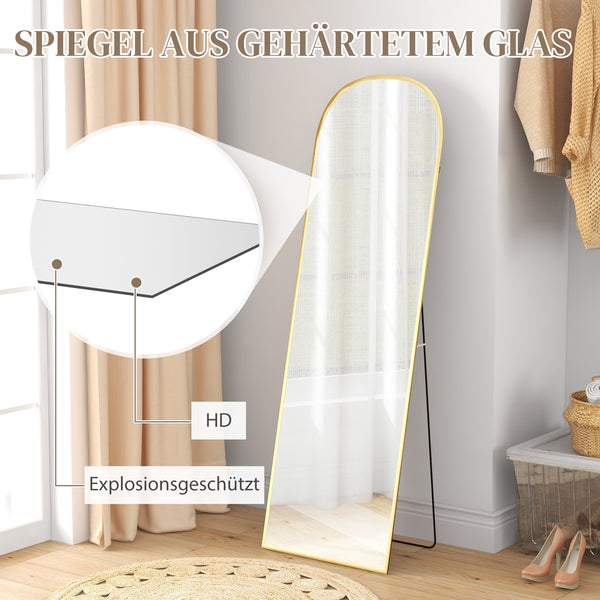 Standspiegel Ganzkörperspiegel gross modern goldfarben