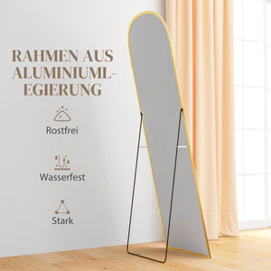 Standspiegel Ganzkörperspiegel gross modern goldfarben
