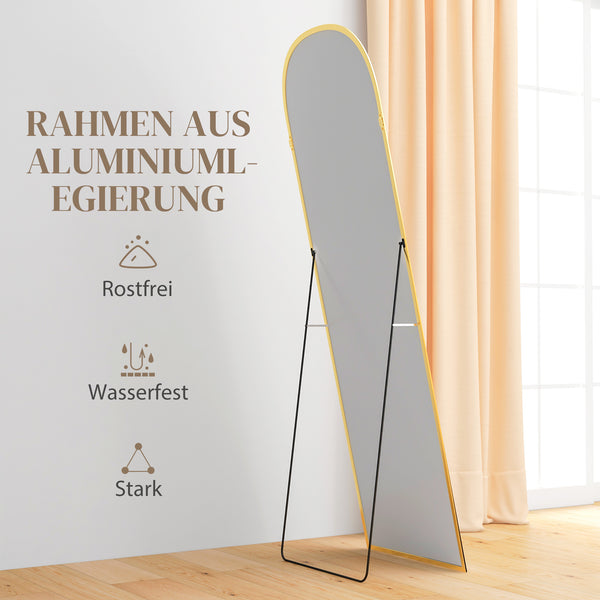 Standspiegel Ganzkörperspiegel gross modern goldfarben