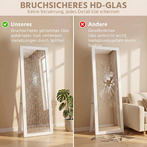 Standspiegel Ganzkörperspiegel freistehend für Schlafzimmer weiss
