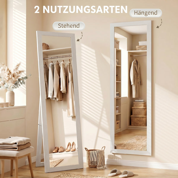 Standspiegel Ganzkörperspiegel freistehend für Schlafzimmer weiss