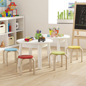 Stapelhocker 4 bunt mit Filzgleitern für Kinder Holz