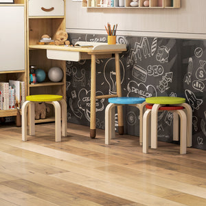 Stapelhocker 4 bunt mit Filzgleitern für Kinder Holz