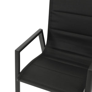 Stapelsessel LAGOS Hochlehner, Aluminium anthrazit schwarz, 4 Stück