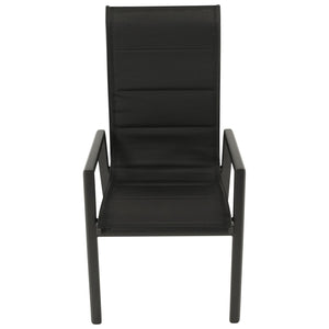 Stapelsessel LAGOS Hochlehner, Aluminium anthrazit schwarz, 4 Stück