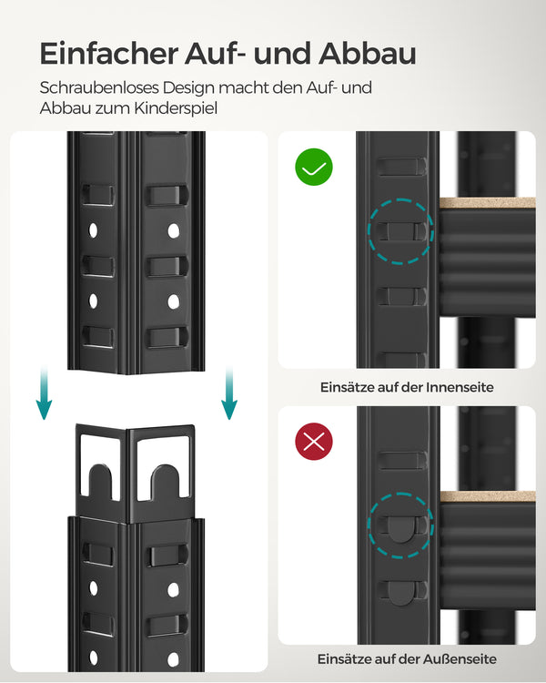 Steckregal Lagerregal 200x100x50cm schwarz