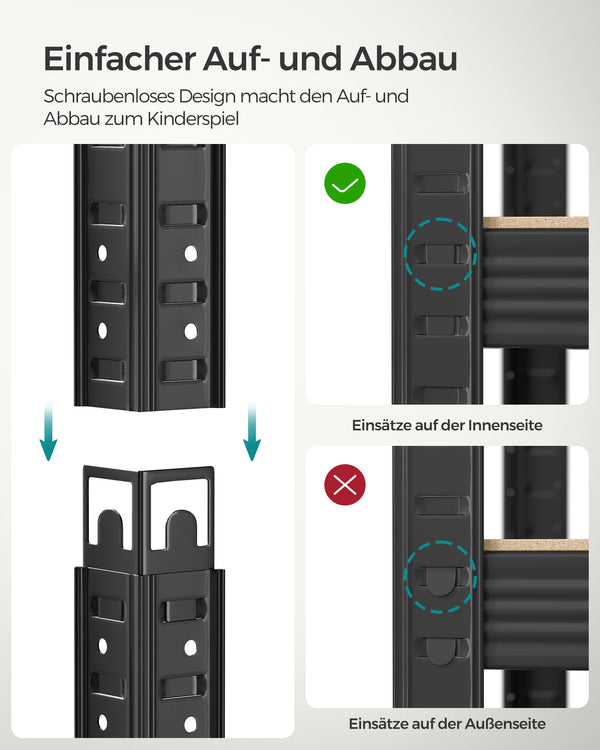 Steckregal Lagerregal 200x120x60cm Schwarz