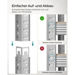 Steckregal Lagerregal 2er-Set 180x90x40cm Silber
