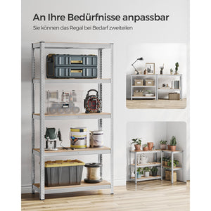Steckregal Lagerregal 2er-Set 180x90x40cm Silber
