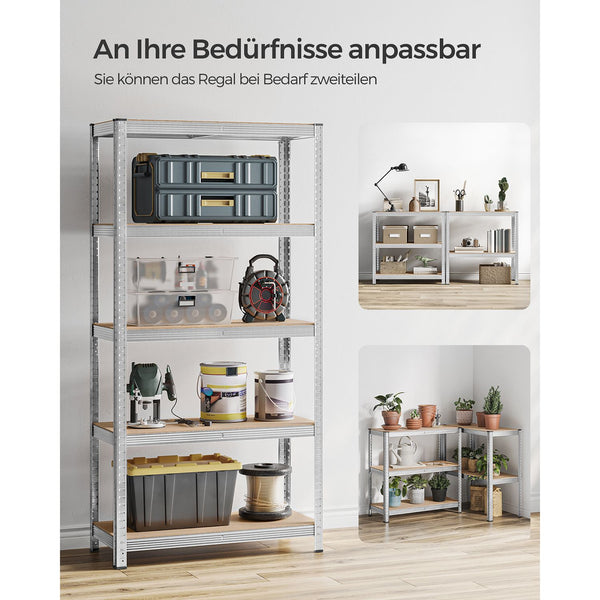Steckregal Lagerregal 2er-Set 180x90x40cm Silber