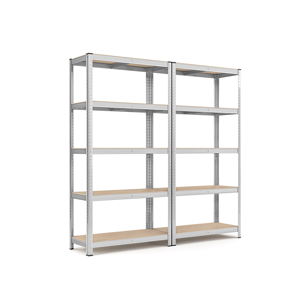 Shelving unit, storage rack, set of 2, 180x90x40cm, silver