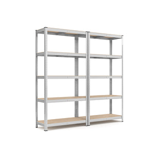 Steckregal Lagerregal 2er-Set 180x90x40cm Silber