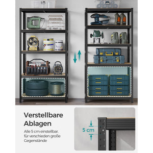 Steckregal Lagerregal 2er-Set 200x100x50cm Schwarz