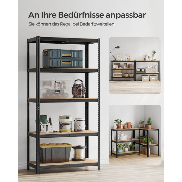 Steckregal Lagerregal 2er-Set 200x100x50cm Schwarz