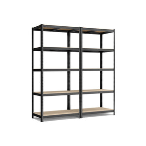 Steckregal Lagerregal 2er-Set 200x100x50cm Schwarz