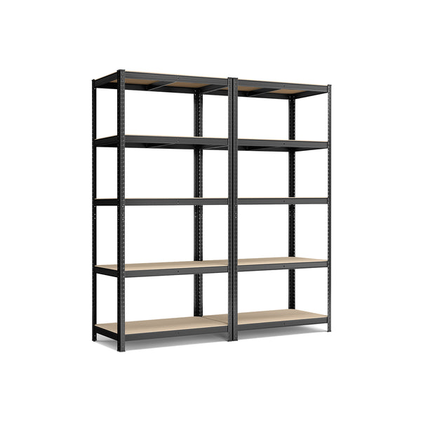 Steckregal Lagerregal 2er-Set 200x100x50cm Schwarz