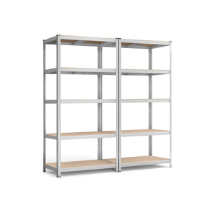 Steckregal Lagerregal 2er-Set 200x100x50cm Silber