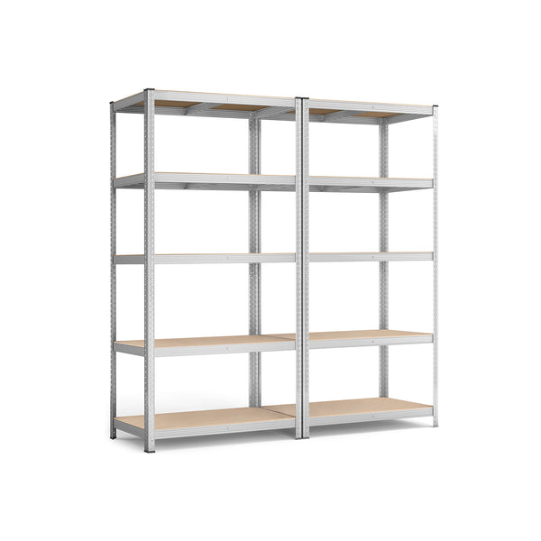 Steckregal Lagerregal 2er-Set 200x100x50cm Silber