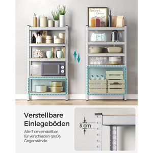 Steckregal Schwerlastregal Lagerregal schraubenlose Montage 150x75x30cm Stahl Silber
