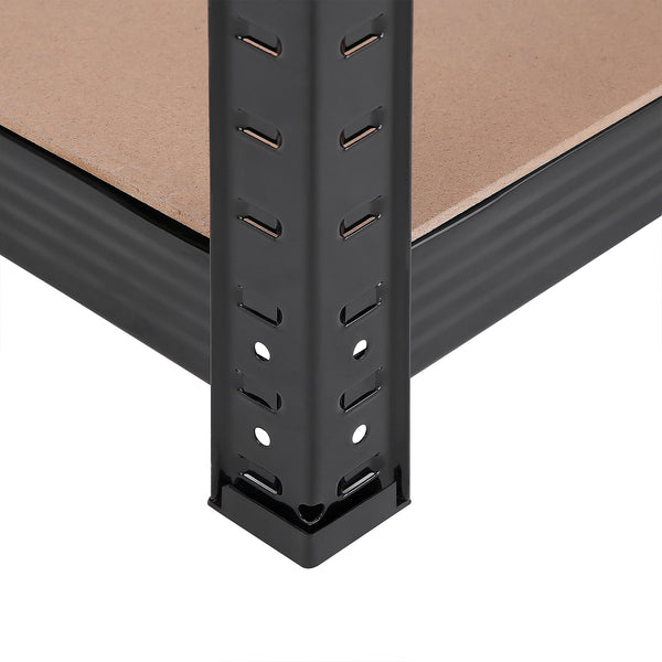 Steckregal Schwerlastregal 5-stöckig 40x90x180cm Stahl Schwarz