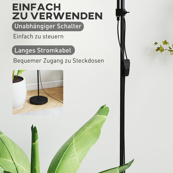 Stehlampe mit Leselicht dimmbar Schwanenhals schwarz