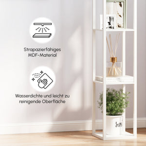 Stehlampe mit Regal für Wohnzimmer und Schlafzimmer aus Holz