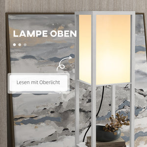Stehlampe mit Regal für Wohnzimmer und Schlafzimmer aus Holz