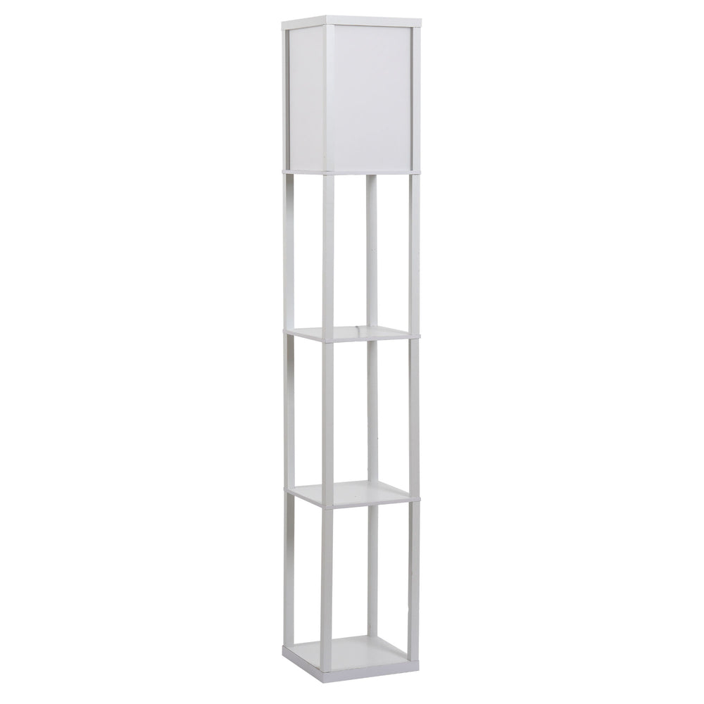 Stehlampe mit Regal für Wohnzimmer und Schlafzimmer aus Holz