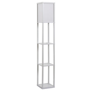 Stehlampe mit Regal für Wohnzimmer und Schlafzimmer aus Holz